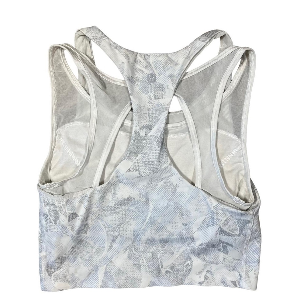 Lululemon Break Free Tank Crop Top Nulux Jasmine White Multi / White sz 6 - Picture 6 of 8
